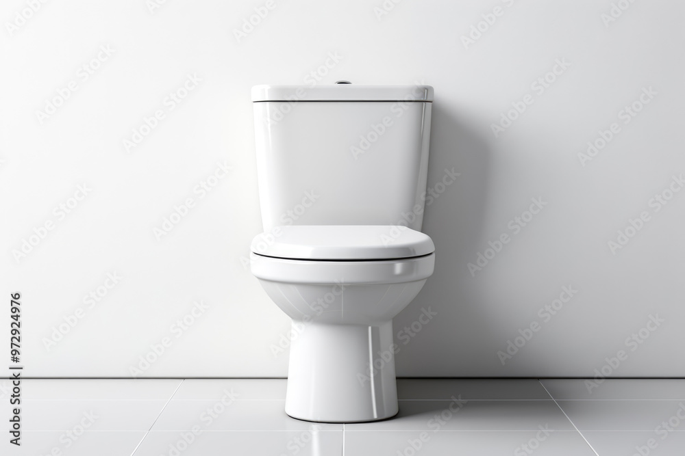 generated illustration of modern white water closet on a white background generated illustration of modern white water closet on a white background