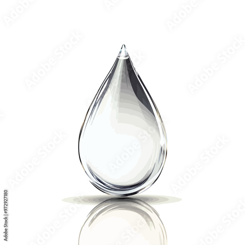 Water drop isolated on white background. 3d render. Illustration.