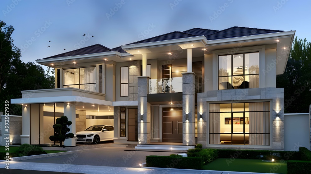 Modern Two Story House Exterior Design Modern Two Story House Exterior Design