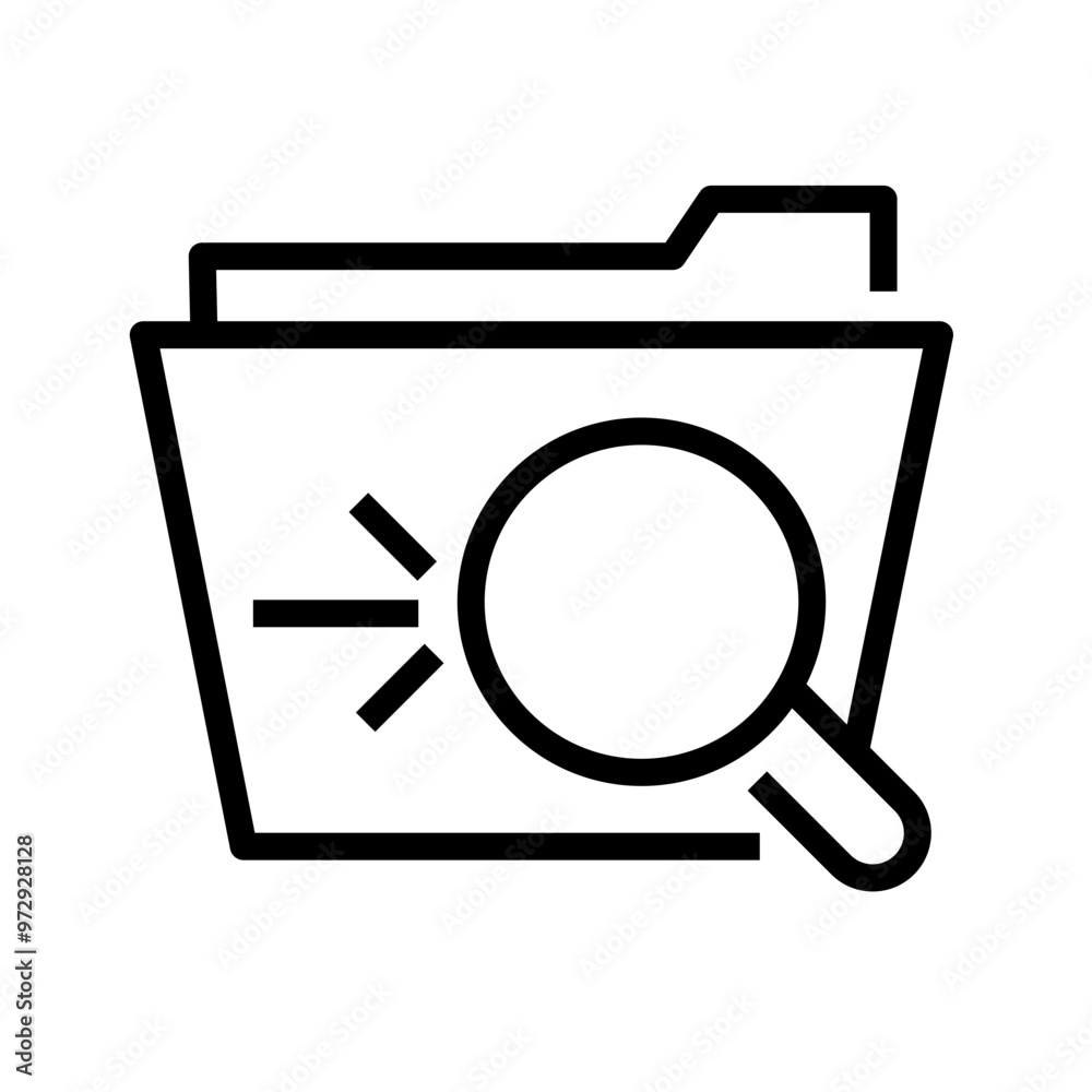 empty folder with magnify glass empty folder with magnify glass
