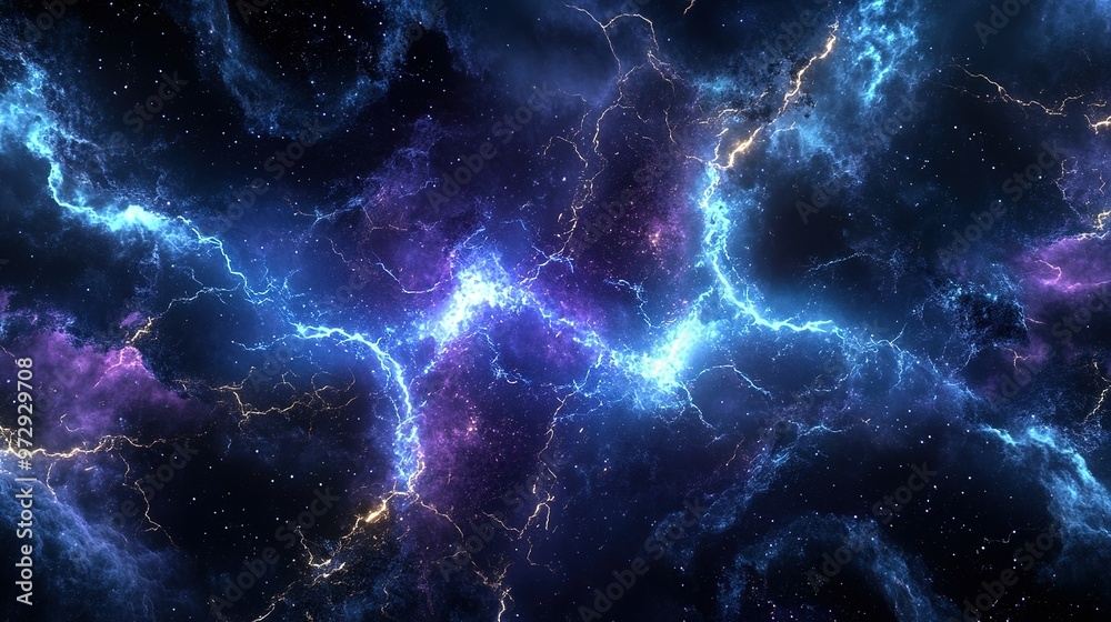 Vivid cosmic scene showcasing electric blue and purple nebula with swirling patterns, capturing the beauty of the universe at night Vivid cosmic scene showcasing electric blue and purple nebula with swirling patterns, capturing the beauty of the universe at night