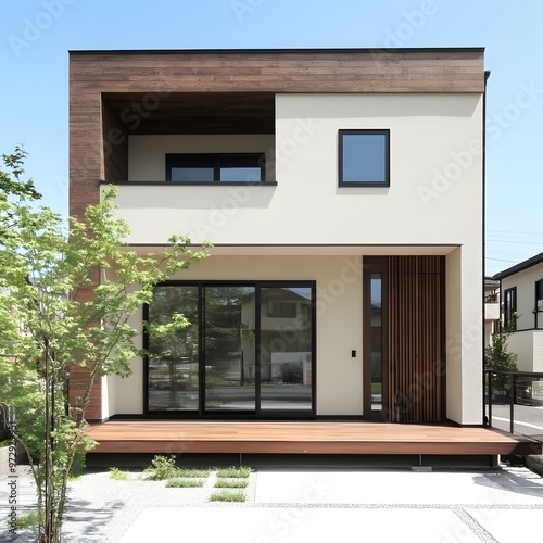 Modern Two Story Home With Wood Accents