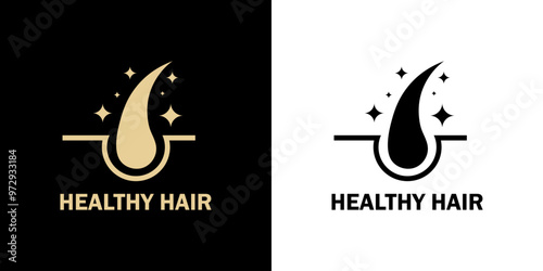 Healthy Hair vector icon for shampoo and hygiene products labeling.