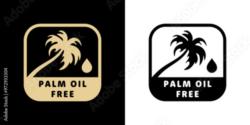 Palm Oil Free - vector stamp for food product labeling.