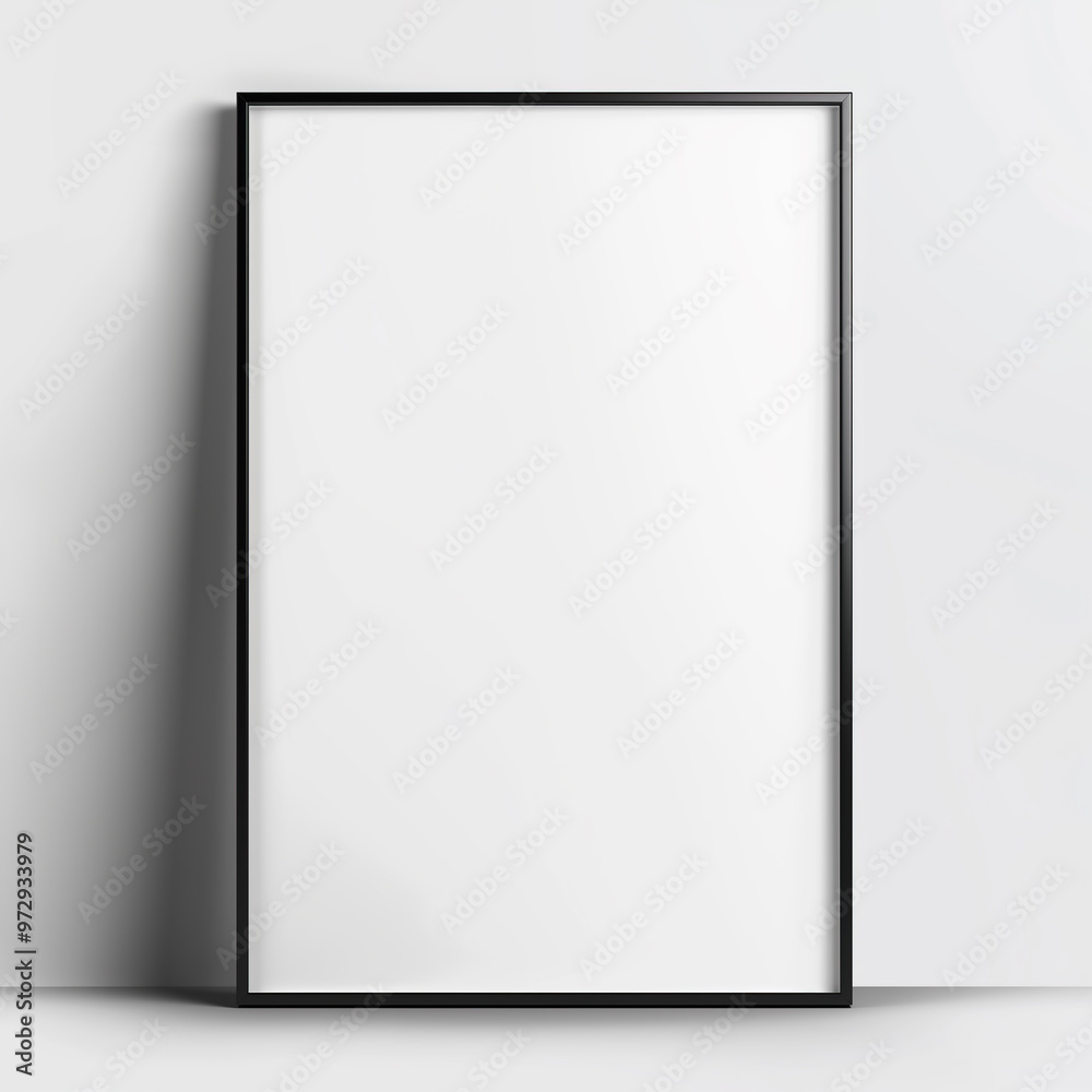 Mockup of a 2x3 vertical black frame against the light gray wall. Artwork, art print, wall art mockup. Blank framed picture with copy space, minimalist, simple. Mockup of a 2x3 vertical black frame against the light gray wall. Artwork, art print, wall art mockup. Blank framed picture with copy space, minimalist, simple.