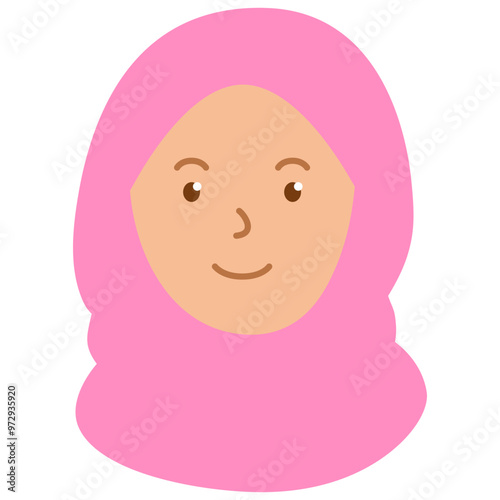 woman muslim wearing hijab cartoon