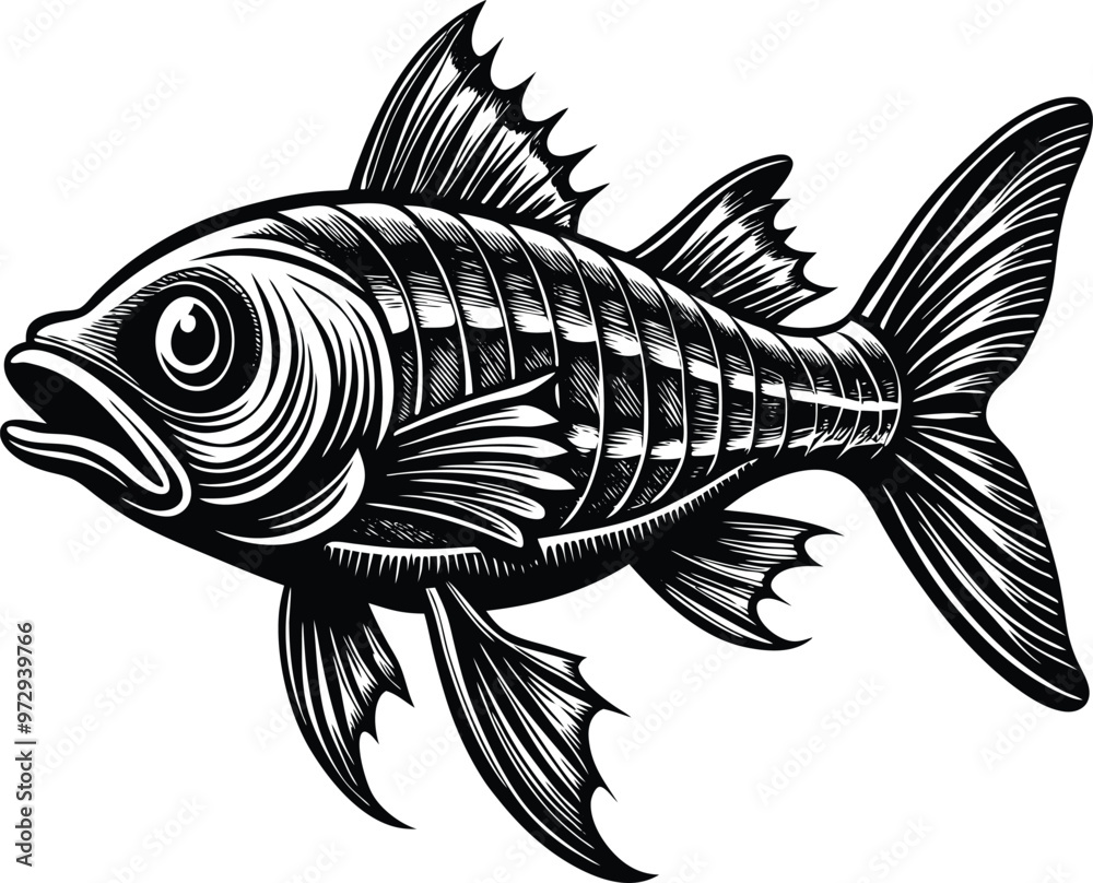 Fototapeta premium black and white fish