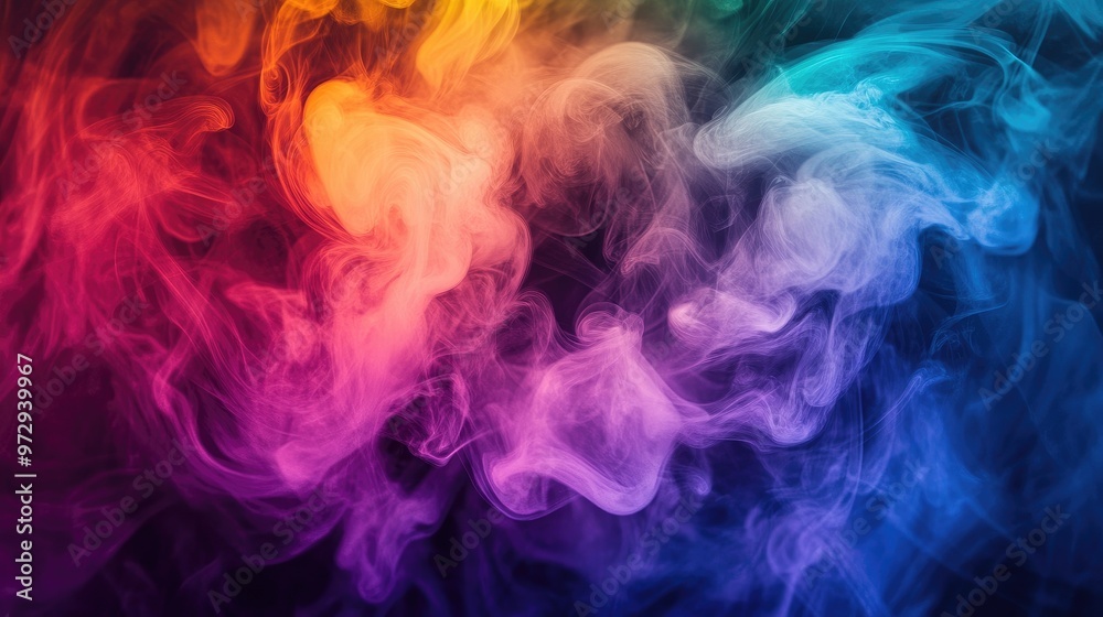 A dramatic close-up of neon-colored smoke swirling around a central point, with intense colors creating a sense of motion and energy. A dramatic close-up of neon-colored smoke swirling around a central point, with intense colors creating a sense of motion and energy.