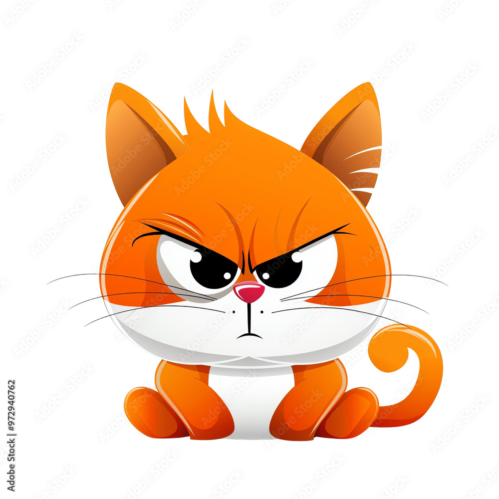 Vector illustration of an angry cartoon cat with a fierce expression. Ideal for posters, stickers, and digital artwork., transparent background Vector illustration of an angry cartoon cat with a fierce expression. Ideal for posters, stickers, and digital artwork., transparent background