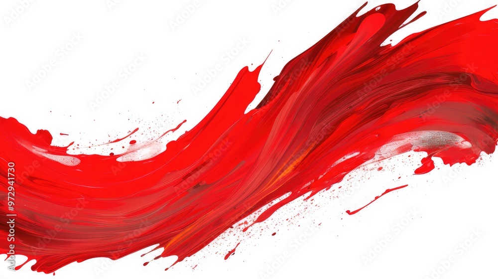 A vibrant splash of red paint isolated on white background, creating an energetic and dynamic visual effect. A vibrant splash of red paint isolated on white background, creating an energetic and dynamic visual effect.