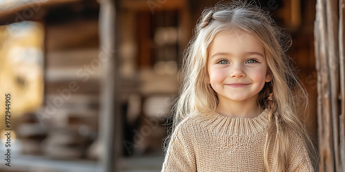 Wallpaper Mural Portrait of a beautiful little girl looking at the camera Torontodigital.ca