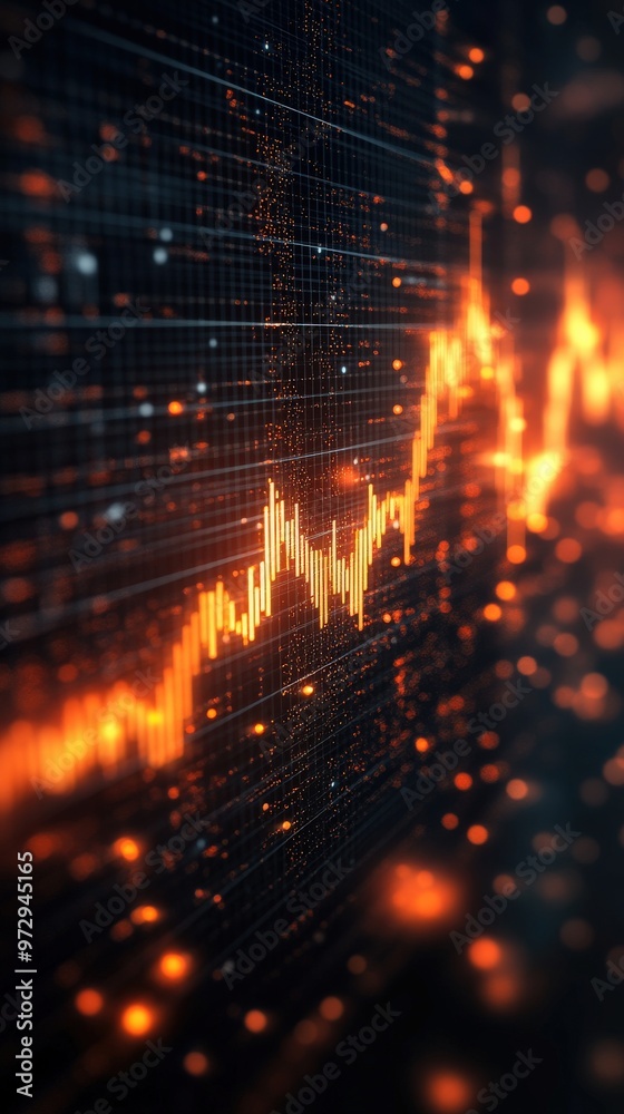 Dynamic Stock Market Graph Showing Rapid Investment Growth Dynamic Stock Market Graph Showing Rapid Investment Growth