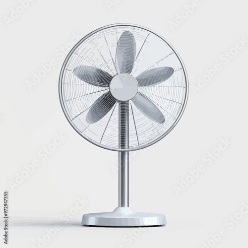 Electric fan on a white background. 3d rendering. Computer digital drawing.