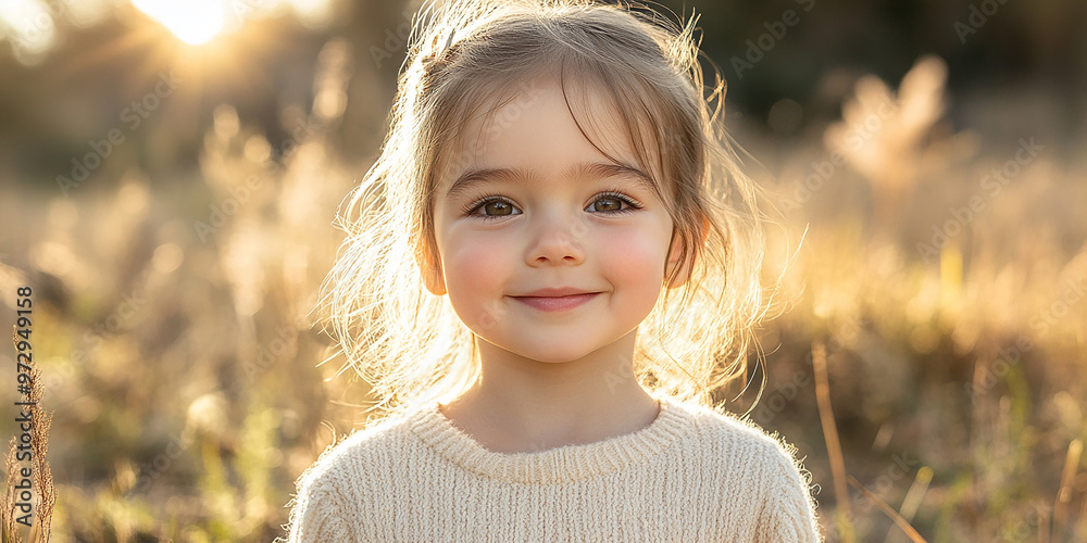 Portrait of a beautiful little girl looking at the camera