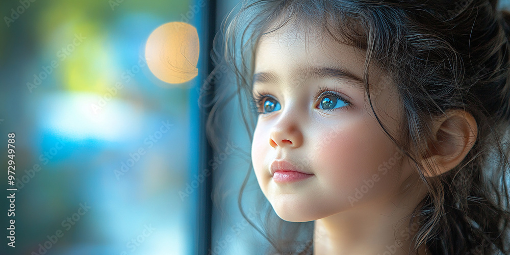 Portrait of a little pretty girl looking away Portrait of a little pretty girl looking away