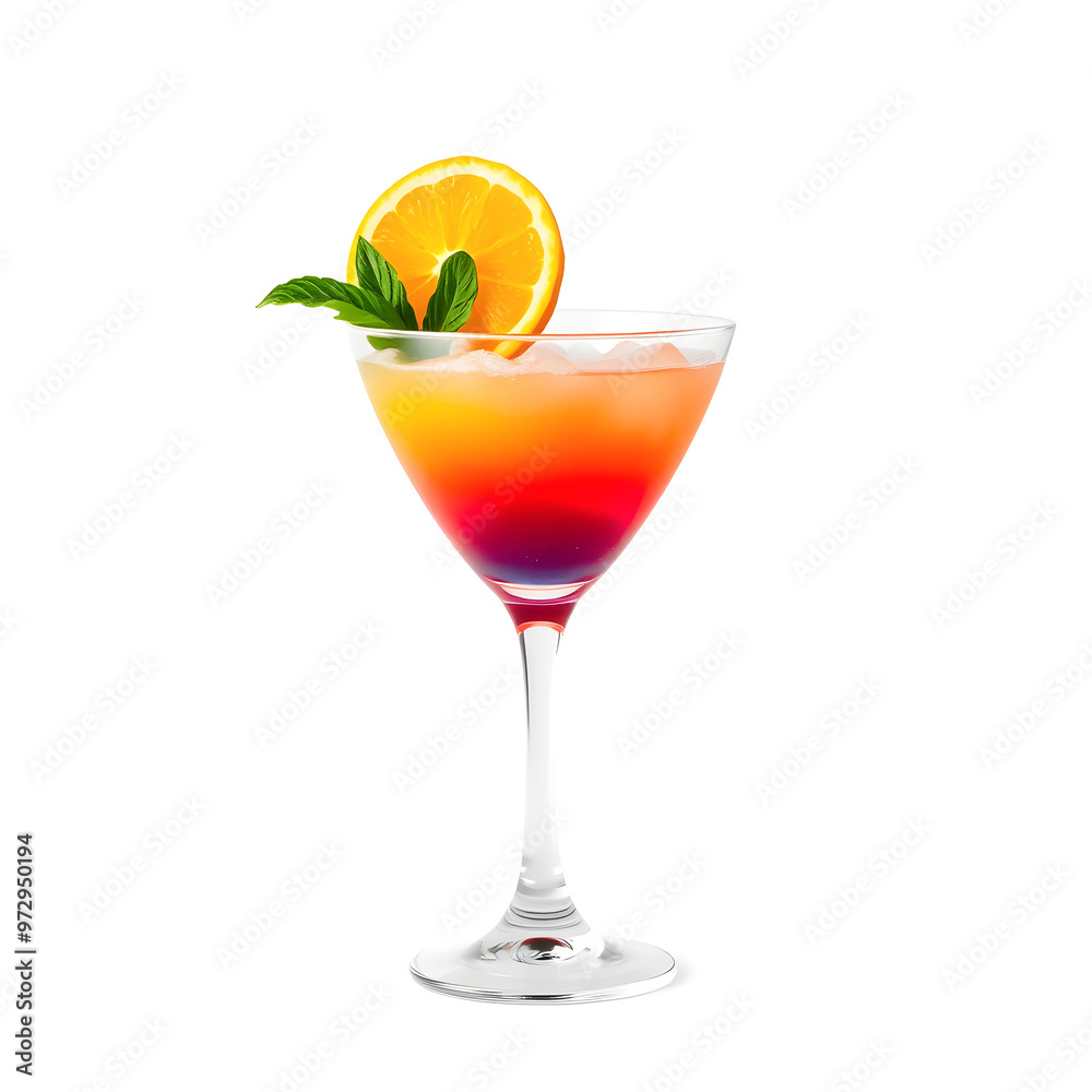 orange cocktail with lime isolate on white background orange cocktail with lime isolate on white background