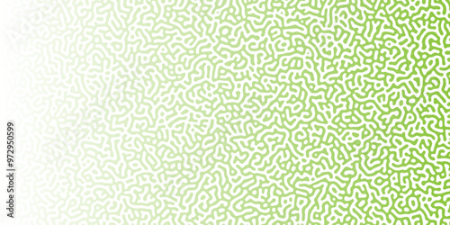 Abstract Reaction-diffusion or Turing pattern natural texture in coral green gradient colour scheme. Linear design with biological shapes. Organic lines in memphis. abstract turing organic wallpaper.	