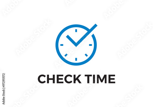 simple check time logo design template