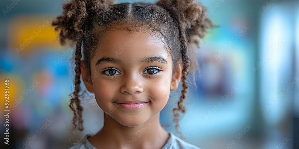 Portrait of a black school child looking into the camera