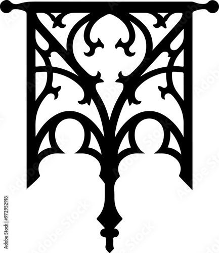 Intricate Gothic Decorative Wall Accent in Black