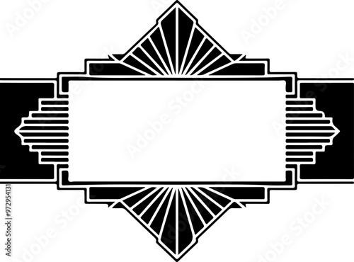 Art Deco Border Design with Geometric Patterns