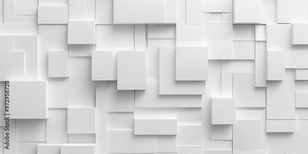  Modern 3D white structure close-up.