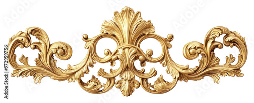 PNG Ornate gold decorative flourish