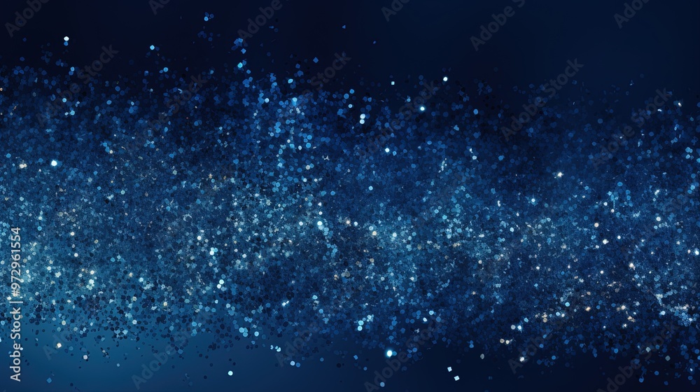 Naklejka premium Navy Blue Dark Colored Background Wallpaper Glitters Sparkles Shimmering Abstract Presentation Slides Template Pattern Plain Solid Color Beautiful Gradient Illustration with Copy Space 16:9