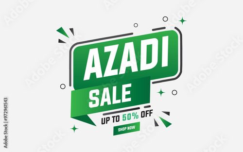 Azadi sale banner 50% off Pakistan independence day banner, shop banner design. photo