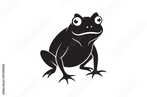 Frog silhouette vector illustration, Frog silhouette vector, Frog silhouette  photo