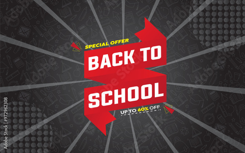 back to school special offer discount banner design template.