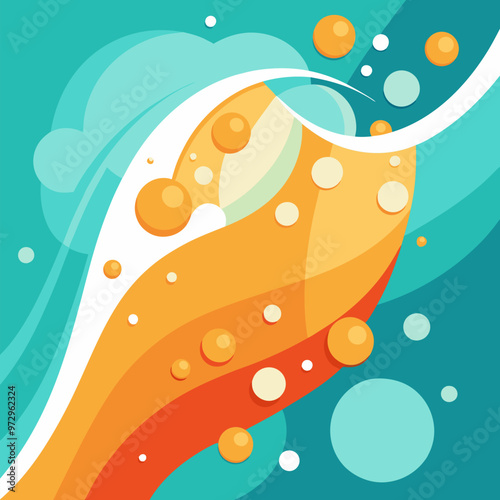 Air bubbles of cola, soda drink, beer or water texture abstract background. Dynamic fizzy carbonated motion, transparent aqua with randomly moving underwater fizzing droplets, realistic 3d vector