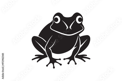 Frog silhouette vector illustration, Frog silhouette vector, Frog silhouette  photo