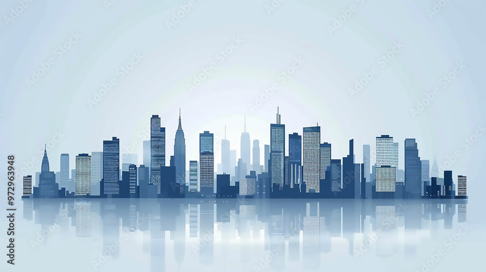 Fototapeta premium city skyline smog filled smoke pollution