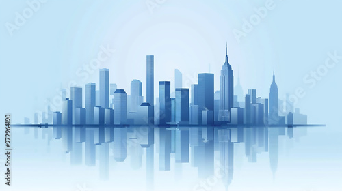 Isolated city skyline with smog and pollution, representing urban impact on climate change