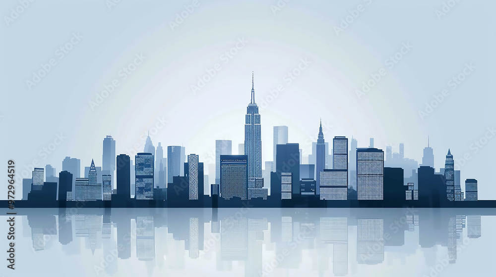 Fototapeta premium technological center of the city, high-rise office buildings, commercial and technological, background and banners