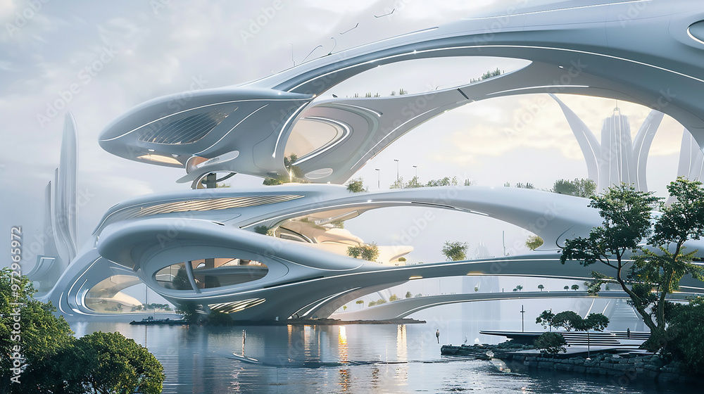 Elements and Stunning Details. Architectural Marvel Featuring a Modern Building with Innovative Design Elements and Stunning Details. Architectural Marvel Featuring a Modern Building with Innovative Design