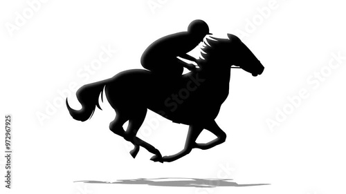Horse rider animation video silhouette