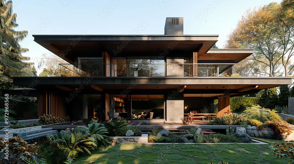  Lush Landscaping modern house with a lot of windows and a lot of plants 