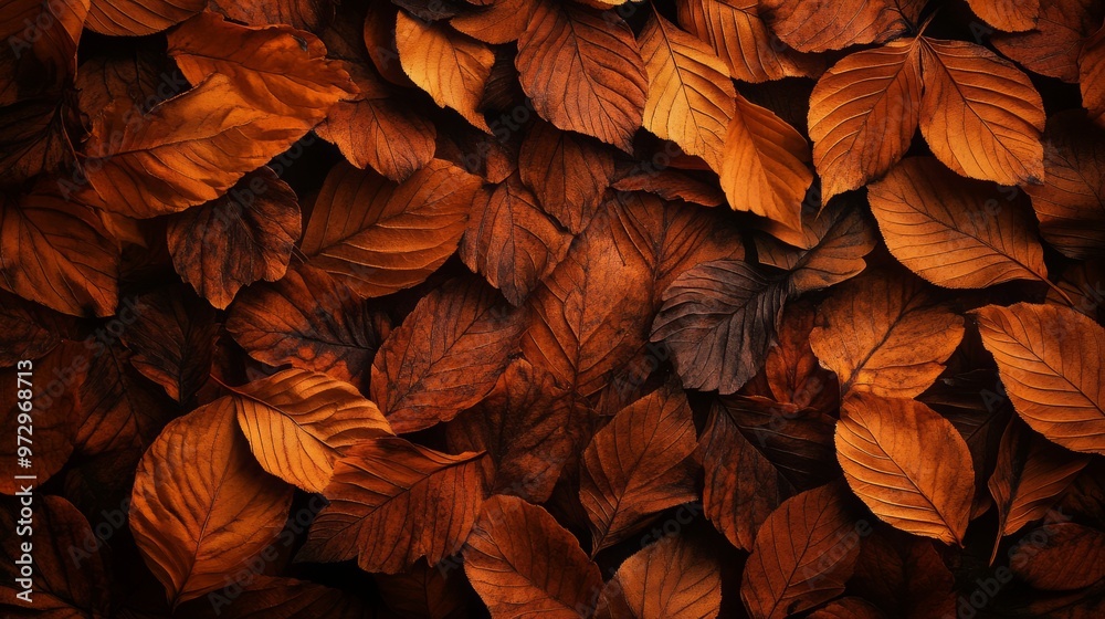 Autumn leaves background with copy space