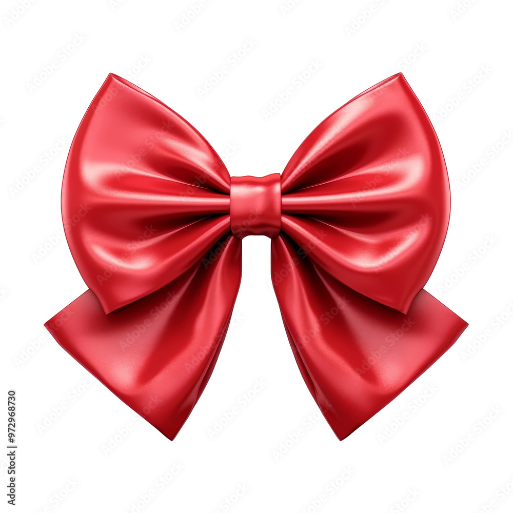 Shiny Red Bow with Elegant Looping Design and Smooth Texture Shiny Red Bow with Elegant Looping Design and Smooth Texture