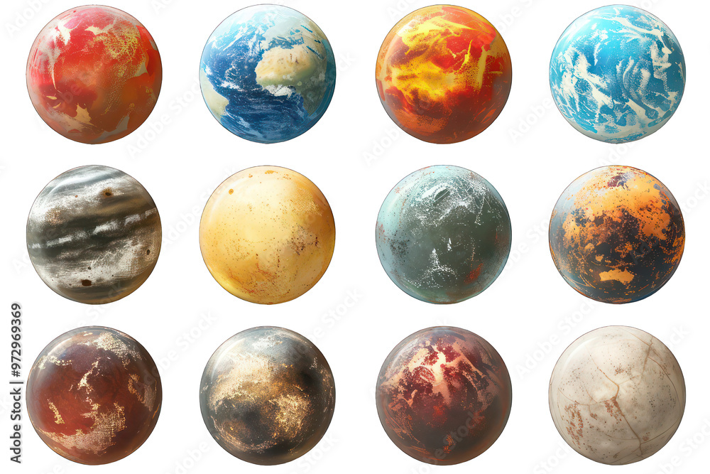 Collection of Textured Spherical Planet-Like Objects PNG Collection of Textured Spherical Planet-Like Objects PNG