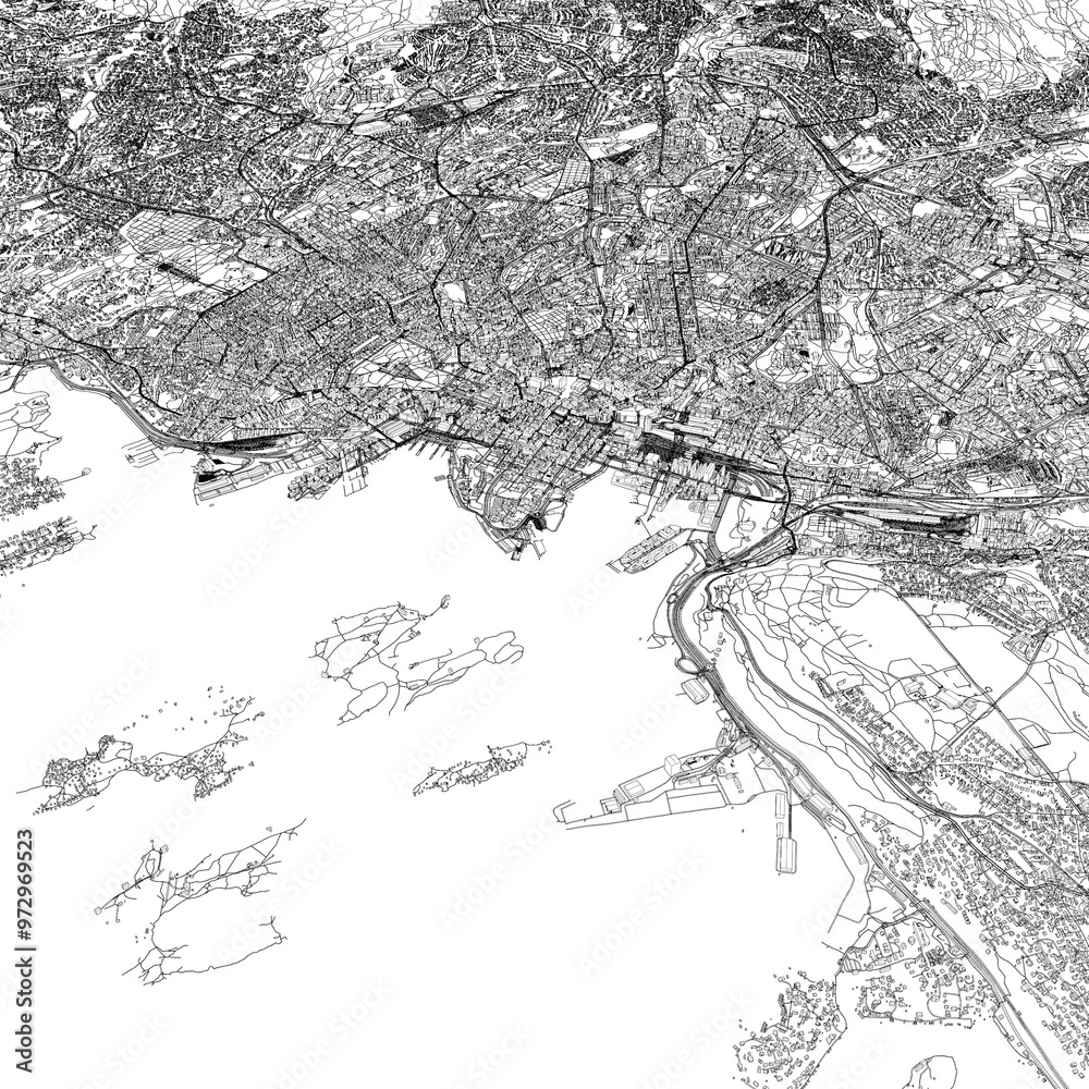 Obraz premium 3D illustration of city and urban in Oslo Norway