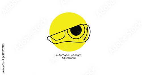 Automatic Headlight Adjustment Feature Vector Icon Design
