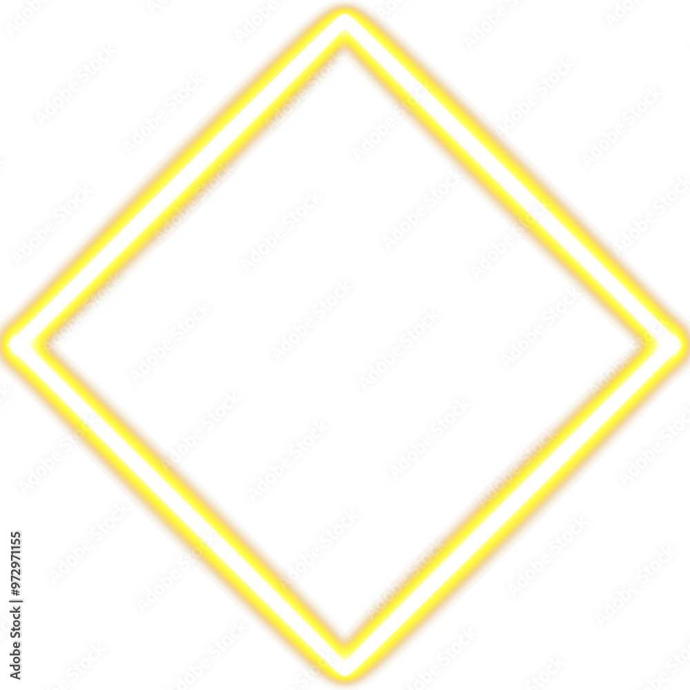 Glowing Gold Yellow Neon Diamond Shape Illustration Glowing Gold Yellow Neon Diamond Shape Illustration