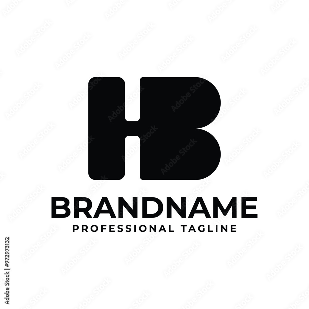 Letters HB Monogram Logo, suitable for any business with HB or BH initials Letters HB Monogram Logo, suitable for any business with HB or BH initials