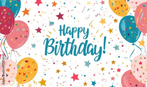Colorful Birthday Celebration Background With Balloons and Festive Decorations for Special Occasions