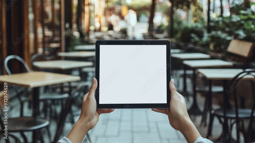 The Tablet in Café Setting The Tablet in Café Setting