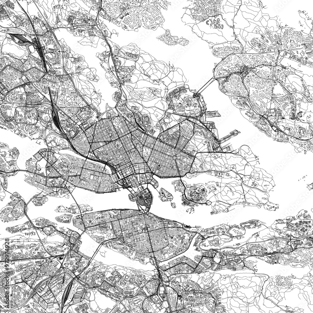 Fototapeta premium 3D illustration of city and urban in Stockholm Sweden