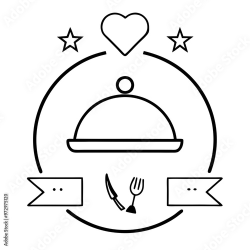 Dinner logo line art social media marketing